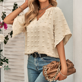 Womens V Neck Batwing Summer Top