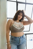 Crochet Lace High Neck Intimate Bralette