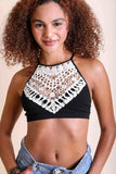 Crochet Lace High Neck Intimate Bralette