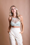 Crochet Lace High Neck Intimate Bralette