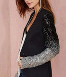 Outerwear Womens Blazer with Sequins Sleeve