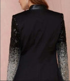 Outerwear Womens Blazer with Sequins Sleeve