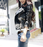 Outerwear Womens Cropped Vegan Leather Jacket