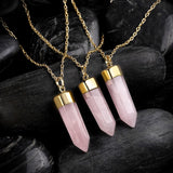 1.00 Natural Light Pink Jewelry Stone Necklace in 18K Gold Plated Accessory