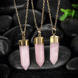 1.00 Natural Light Pink Jewelry Stone Necklace in 18K Gold Plated Accessory