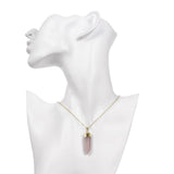 1.00 Natural Light Pink Jewelry Stone Necklace in 18K Gold Plated Accessory