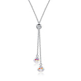 Aurora Borealis Crystal Sterling Silver Accessory Necklace