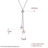 Aurora Borealis Crystal Sterling Silver Accessory Necklace