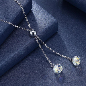 Aurora Borealis Crystal Sterling Silver Accessory Necklace