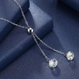 Aurora Borealis Crystal Sterling Silver Accessory Necklace