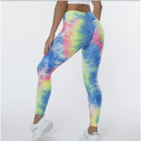 Textured Ruched Bum Gym Leggings - Multi-Colour